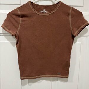 Hollister Chocolate Brown Baby Tee XS